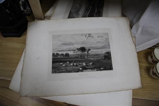 William Joseph Mallard Turner (1775-1851) Bridge and cows, 1807, Finberg 2ii/v, all unframed.